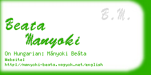 beata manyoki business card